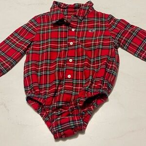Vineyard Vines Red Plaid Tartan Bodysuit